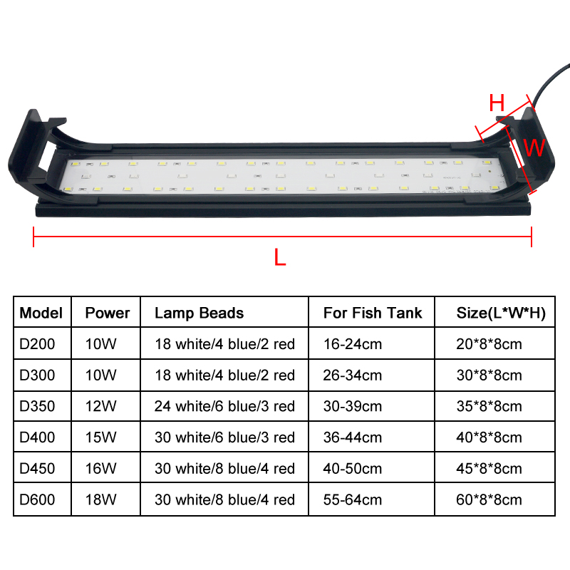 Luz led para aquário, 16-64cm, - Aquarium Plant Growing avaliação e preço