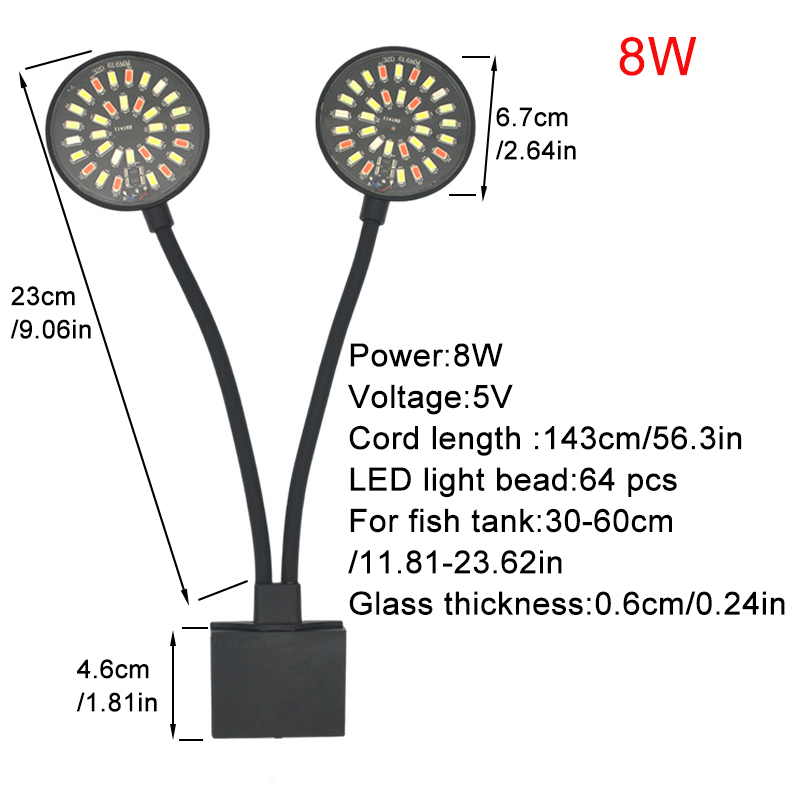 Usb aquário led luz tanque de  - Aquarium Plant Growing avaliação e preço